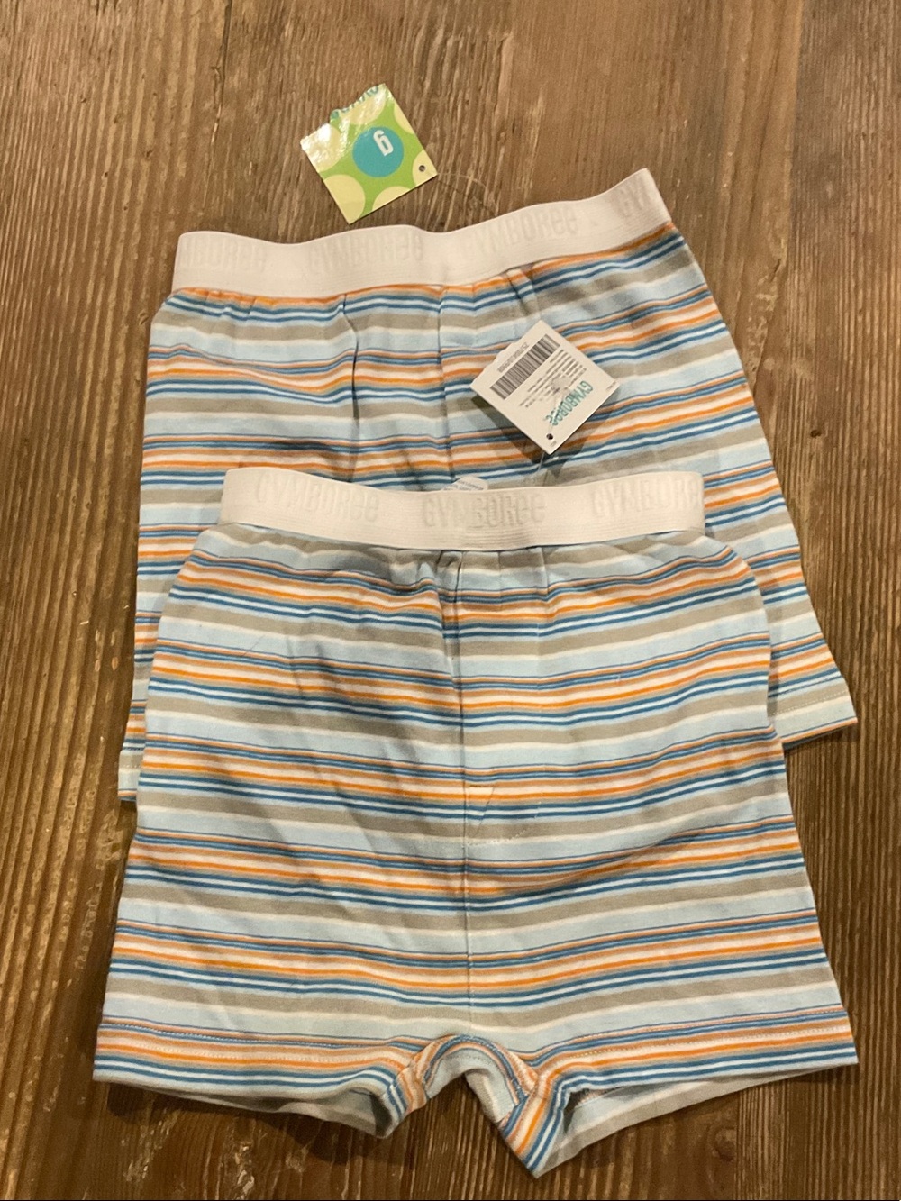 Gymboree Light Blue, Orange and White Striped Boys' Briefs - 2 Pack small 3 year
